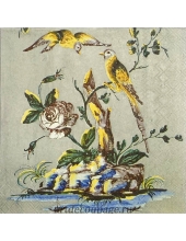 Салфетка для декупажа IHR-201448 "Желтые птицы", 33х33 см, Германия