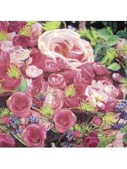 Салфетка для декупажа Розы в саду, 33х33 см, Германия