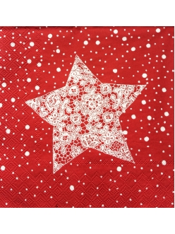 Салфетка новогодняя для декупажа Ажурная звезда, 33х33 см, Германия