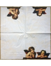 Салфетка для декупажа IHR-102379 "Ангелы Рафаэля",  33х33 см, Германия