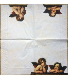 Салфетка для декупажа IHR-102379 "Ангелы Рафаэля",  33х33 см, Германия