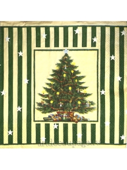 Салфетка для декупажа Новогодняя елка и подарки,  33х33 см, Германия