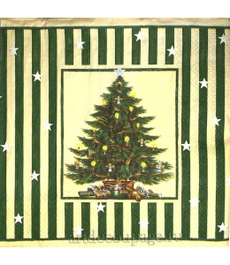 Салфетка для декупажа IHR-102569 "Новогодняя елка и подарки", 33х33 см, Германия