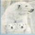 Салфетка новогодняя для декупажа Белые медведи,  33х33 см, Германия