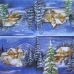 Салфетка для декупажа Зимний коттедж и новогодняя елка,  33х33 см, Германия