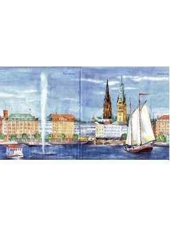 Салфетка для декупажа Гамбург, 33х33 см, Германия