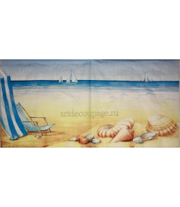Салфетка для декупажа IHR-310532 "Отдых на пляже", 33х33 см, Германия