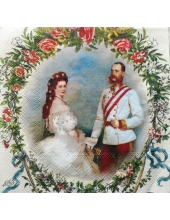 Салфетка для декупажа IHR-000 "Франц Йозеф и Элизабет", 33х33 см, Германия