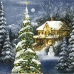 Салфетка для декупажа Зимний коттедж, новогодняя елка,  25х25 см