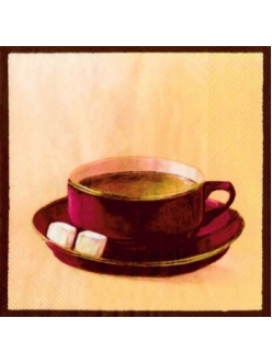 Салфетка для декупажа, IHR-472810, "Чашка кофе, красный", 33х33 см