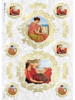 Рисовая бумага Love2Art 0076, "Скучающие девы. Древняя Греция", 32х45см, Kalit (Италия)