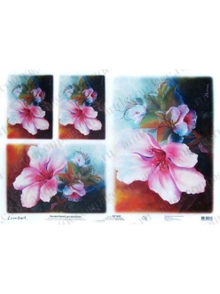 Рисовая бумага Love2Art 0084, "Тропический цветок", 32х45см, Kalit (Италия)