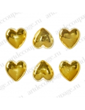 Стразы клеевые Золотые сердца, металлик, 9х15 мм, 6 штук, Knorr prandell