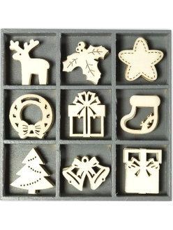 Декоративные плоские фигурки Рождественские символы, 45 шт, 22 мм, Knorr prandell 