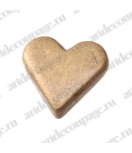 Кнопки для скрапбукинга "Сердце", старое золото, 8 мм, 25 шт., Knorr prandell (Германия)