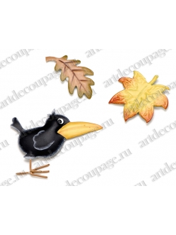 Декоративные элементы "Ворона и листья", металл, 2,5 - 4 см, Knorr prandell 