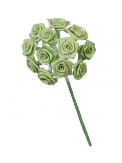 Букет искусственных цветов "Розочки светло-зеленые", 1,5 см, 12 бутонов, Knorr Prandell