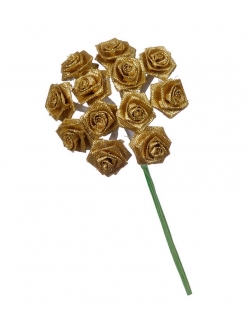 Букет искусственных цветов "Розочки золотистые", 1,5 см, 12 бутонов, Knorr Prandell (Германия)