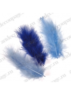 Декоративные перья марабу Синий микс, 9 см, 15 шт., Knorr prandell (Германия)