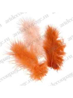 Декоративные перья марабу Желто-оранжевый микс, 9 см, 15 шт., Knorr prandell