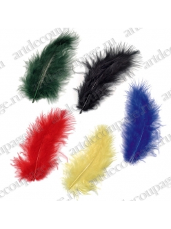 Декоративные перья, набор "Разноцветный", натуральное перо, 9 см, 15 шт., Knorr prandell (Германия)