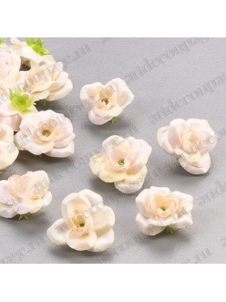 Цветы искусственные миниатюрные Белые розы, 15 и 20 мм, Knorr Prandell 