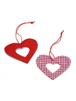 Декоративные тканевые элементы Подвески сердечки, 4,5 см, 12 шт., Knorr prandell 