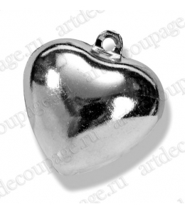 Колокольчики декоративные "Сердце", серебристый металл, 15 мм, 5 шт., Knorr prandell