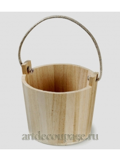 Заготовка для декупажа - ведерко деревянное, 12х15 см, Knorr Prandell (Германия)