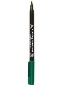Акварельный маркер кисточка Koi 029, цвет зеленый, SAKURA Япония
