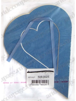 Декоративное паспарту, форма сердце вертикальное, цвет синий, 19,5-14,5 см
