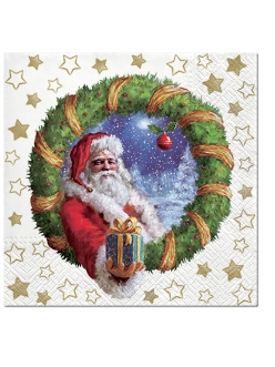 Новогодняя салфетка для декупажа Подарок от Деда Мороза, 33х33 см, Paw (Польша)