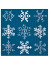 Салфетка для декупажа "Снежинки на синем", 33х33 см, Paw (Польша)