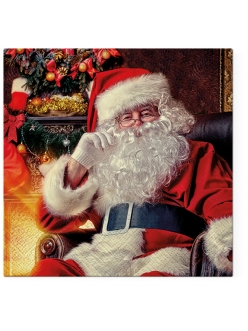 Новогодняя салфетка для декупажа Санта в кресле, 33х33 см, Paw (Польша)
