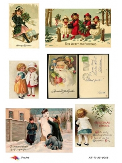 Рисовая бумага новогодняя Рождество и дети, формат А3, ProArt 