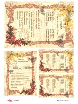 Рисовая бумага для декупажа Рецепт счастливого дома, формат А3, ProArt