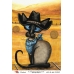Рисовая бумага для декупажа Кот в ковбойской шляпе, формат А5, ProArt 
