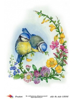 Рисовая бумага для декупажа Птички и цветы, формат А5, Россия