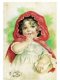 Рисовая бумага для декупажа Девочка в красной накидке, формат А5