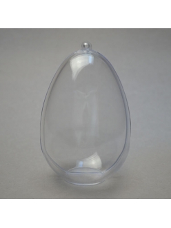 Заготовка фигурка Яйцо на подвесе, плоское дно, прозрачный пластик, 10 см