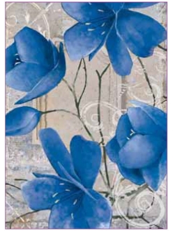 Рисовая бумага для декупажа Синие цветы, 50х70 см, Renkalik