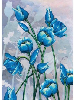 Рисовая бумага для декупажа Синие тюльпаны, 50х70 см, Renkalik
