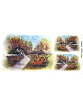 Рисовая бумага для декупажа Renkalik T003 "Осенний пейзаж", 23х50 см
