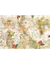 Рисовая бумага для декупажа Stamperia DFS018 "Цветы и стихи", 33x48 см, 20г/м2