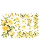 Рисовая бумага для декупажа Stamperia DFS046 "Желтые розы", 33x48 см