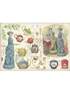 Рисовая бумага для декупажа Stamperia DFS120 "Викторианские дамы и чай", 33x48 см