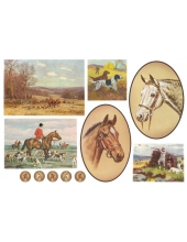 Рисовая бумага для декупажа Stamperia DFS146 "Охота, всадник, лошади", 33x48 см