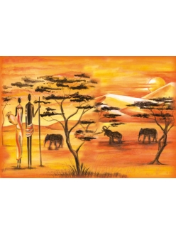 Рисовая бумага для декупажа Африка, слоны, 33x48 см, Stamperia DFS164