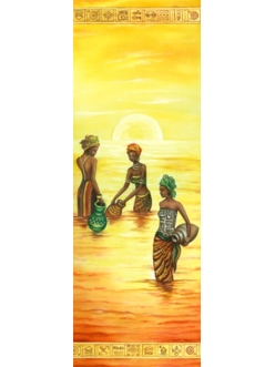 Рисовая бумага для декупажа Африка, саванна, закат на реке, 60x24 см, Stamperia DFS195L