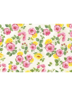 Рисовая бумага для декупажа Stamperia DFS206 "Розовые и желтые цветы", 33х48 см